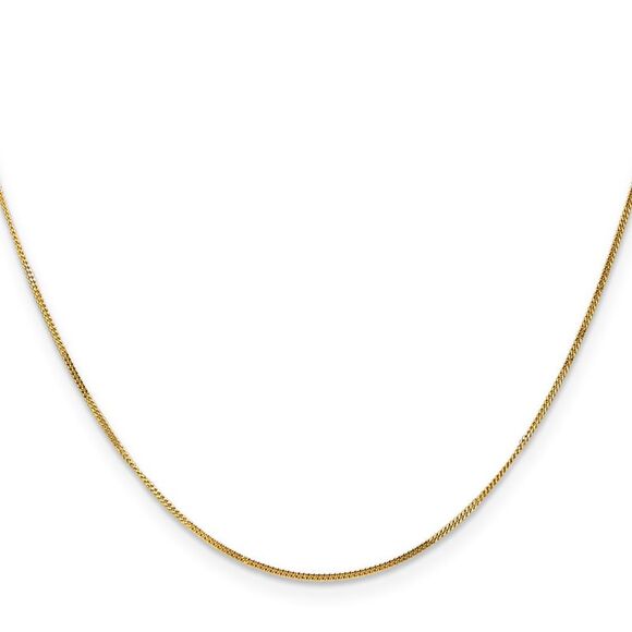 14k Yellow Gold 18 inch .9mm Curb with Spring Ring Clasp Pendant Chain
